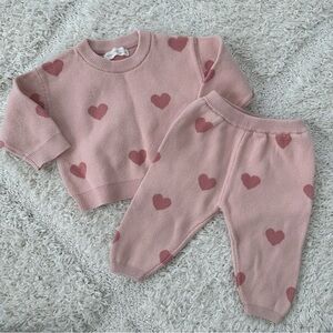 Quincy Mae Knit Heart Sweater Set